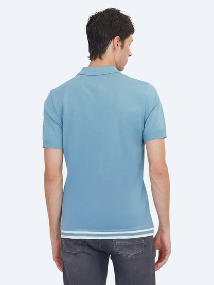 Blaues schlichtes 100% Baumwoll-T-Shirt