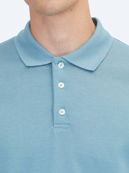 Blaues schlichtes 100% Baumwoll-T-Shirt