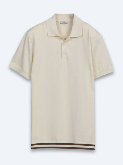 Beiges Unifarbenes 100% Baumwoll-T-Shirt
