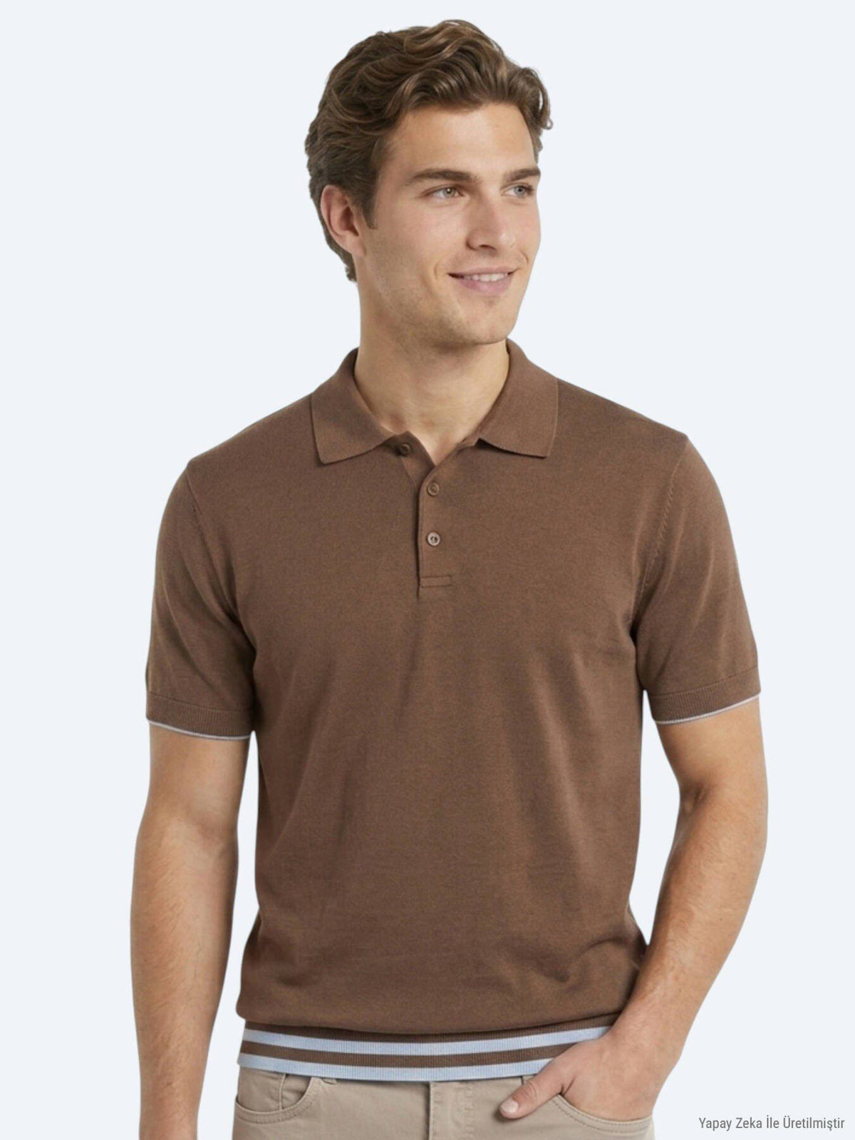 Braunes schlichtes 100% Baumwoll-T-Shirt
