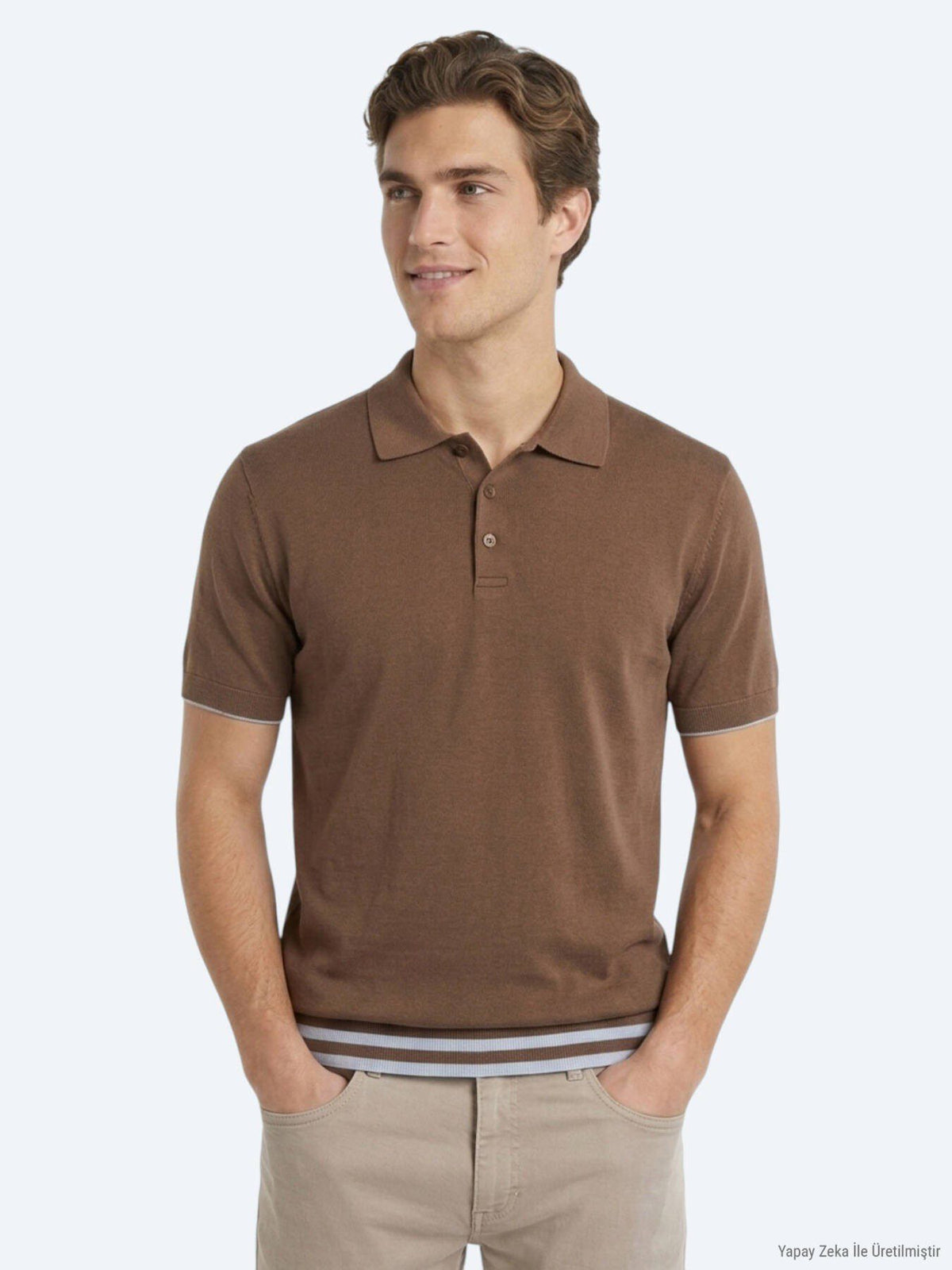 Braunes schlichtes 100% Baumwoll-T-Shirt