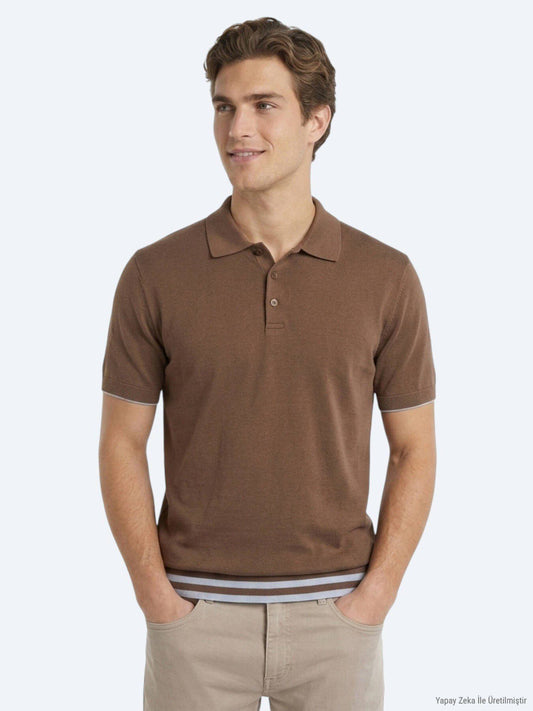 Braunes schlichtes 100% Baumwoll-T-Shirt