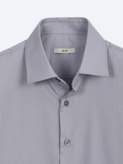 Grau Regular Fit Casual Baumwollhemd