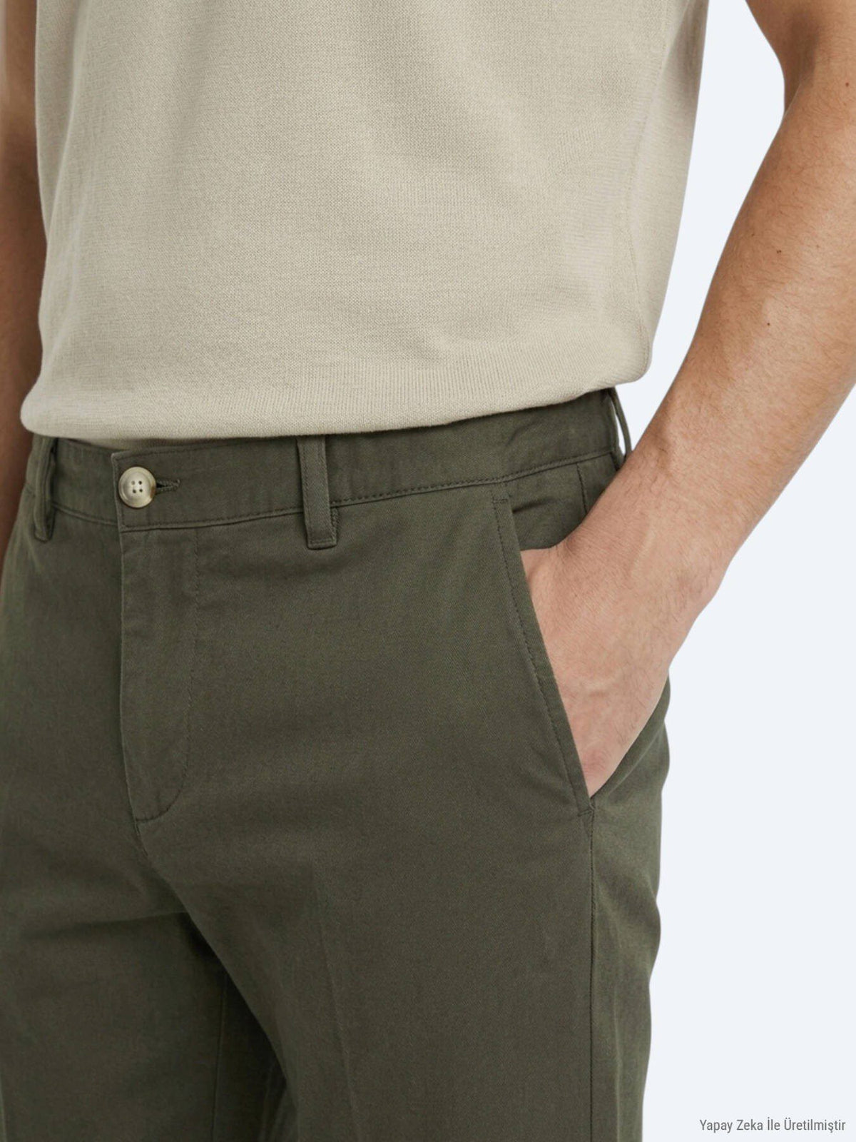 Khaki Velours Jogginghose Casual