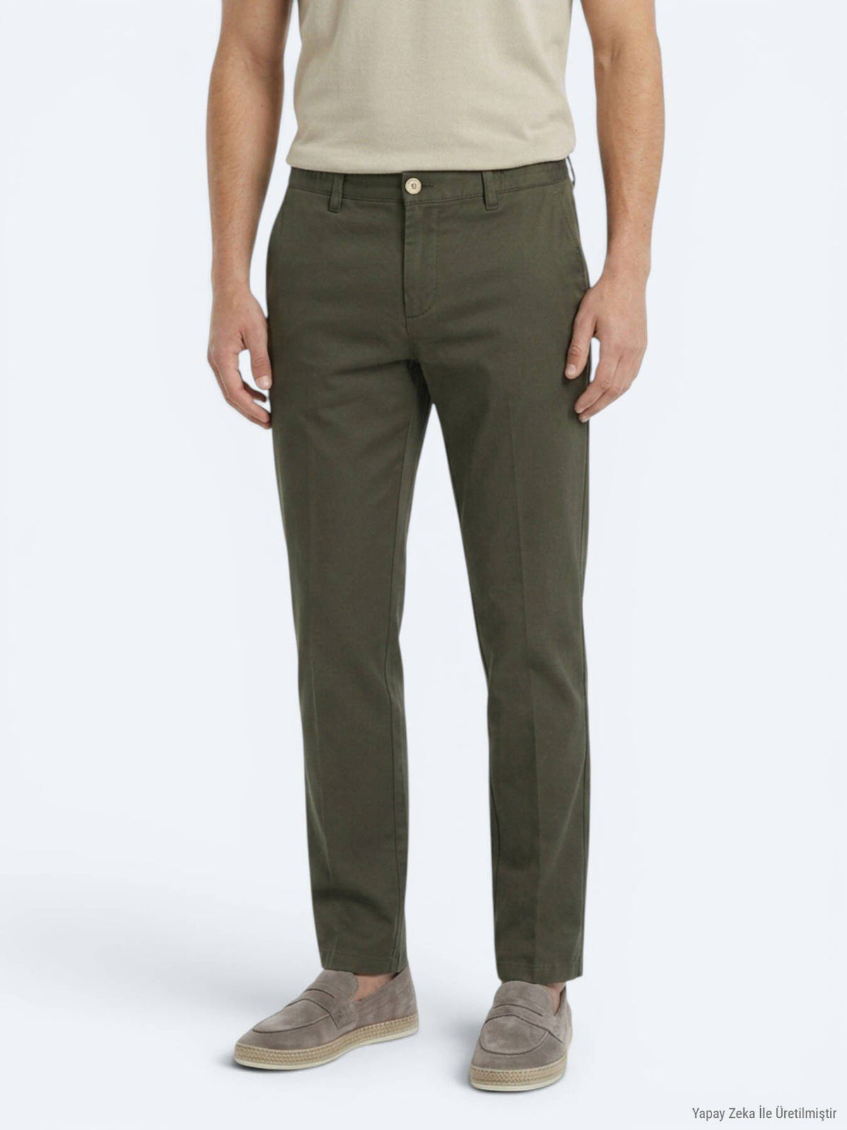 Khaki Velours Jogginghose Casual