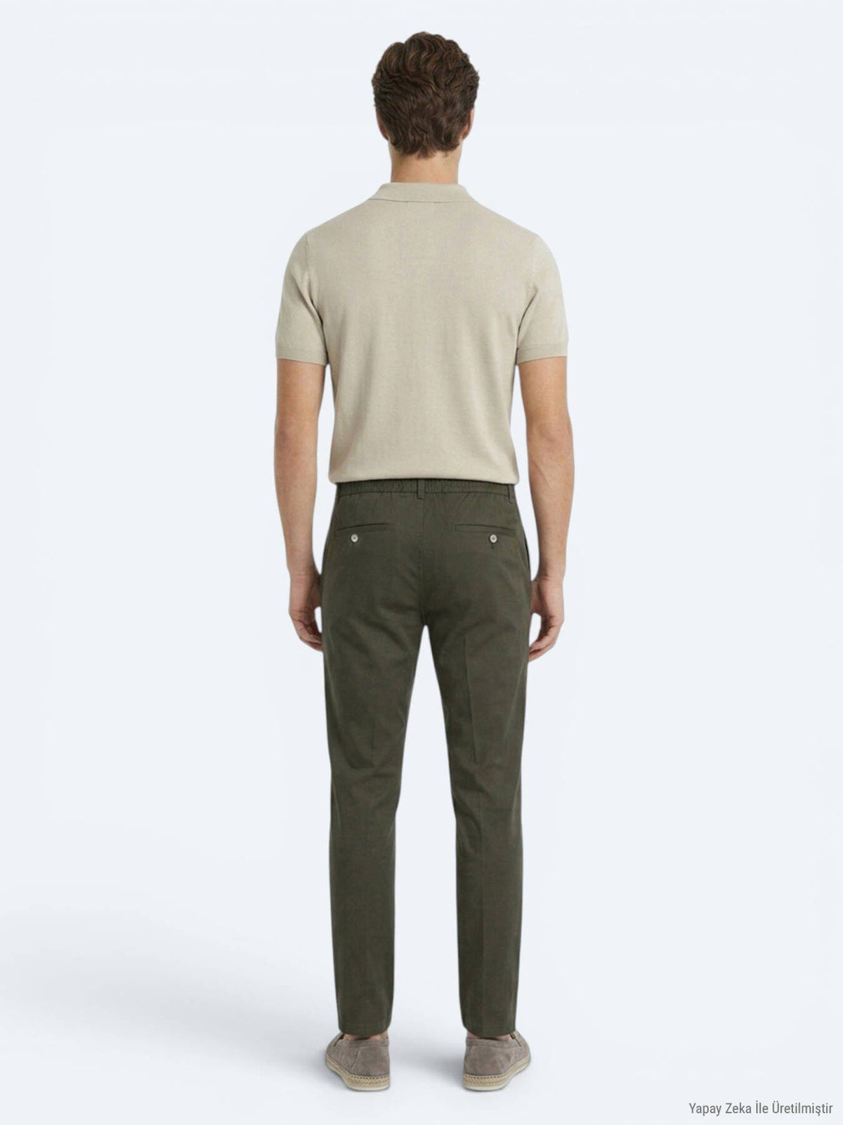 Khaki Velours Jogginghose Casual
