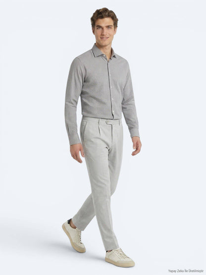 Steinmaterial Relaxed Fit Baumwollhose