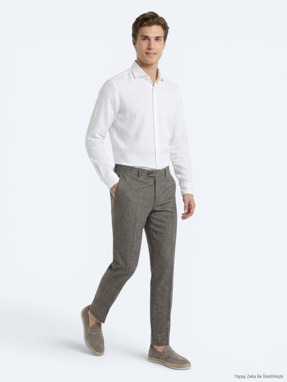Braune Velours Relaxed Fit Casual Hose