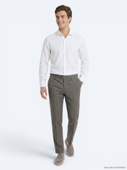 Braune Velours Relaxed Fit Casual Hose