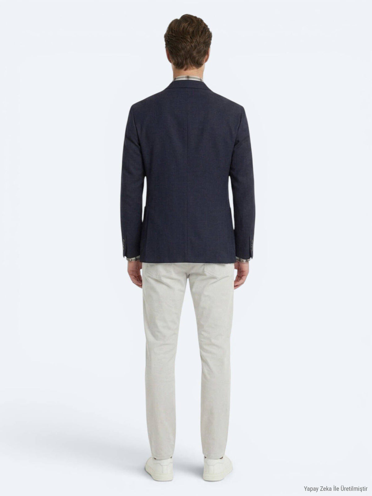 Schwarze Moderne Passform Leinenjacke