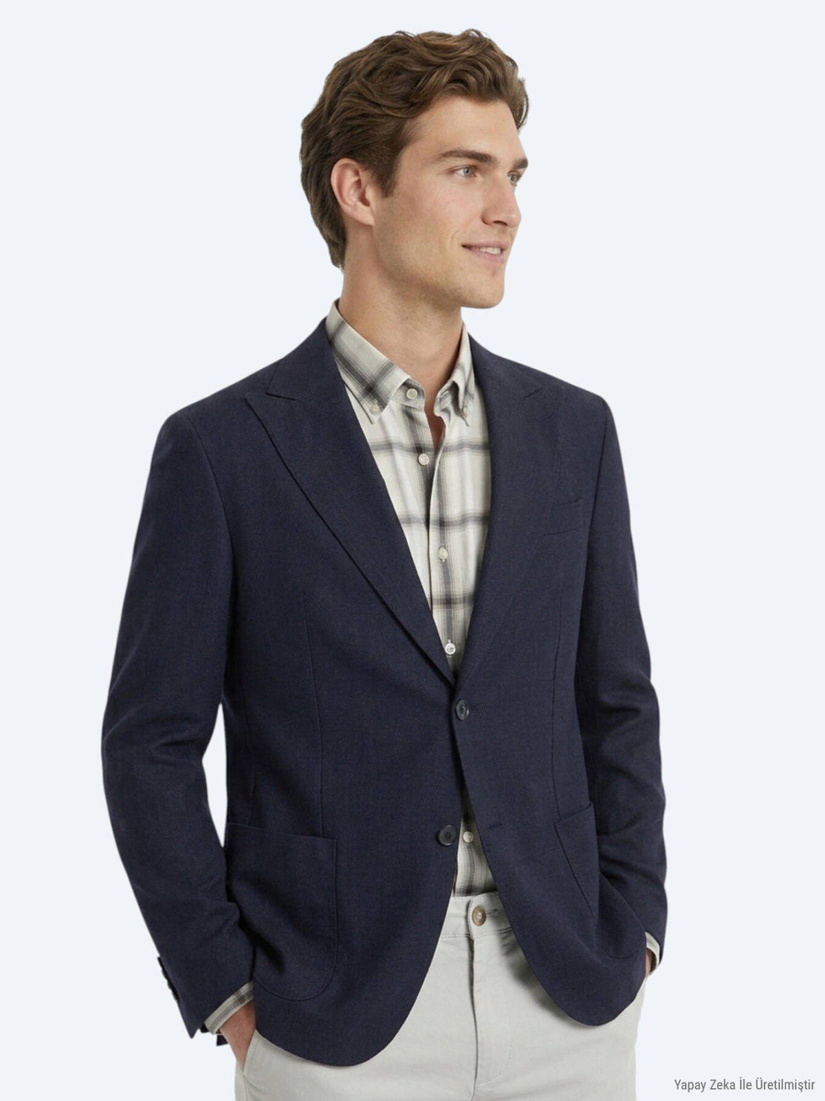Schwarze Moderne Passform Leinenjacke