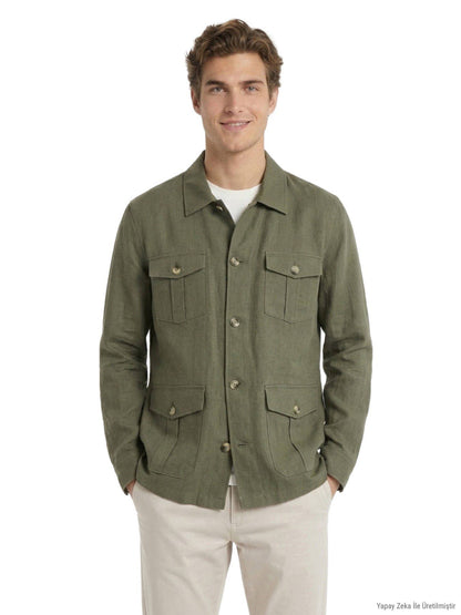 Khaki Überhemd