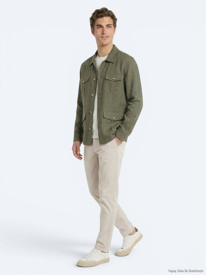 Khaki Überhemd