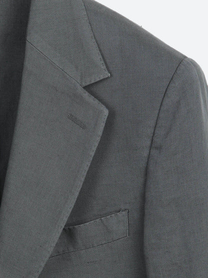 Petrolblaue moderne Leinenjacke