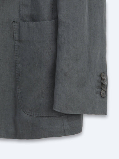 Petrolblaue moderne Leinenjacke