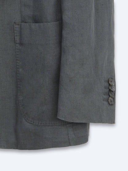 Petrolblaue moderne Leinenjacke