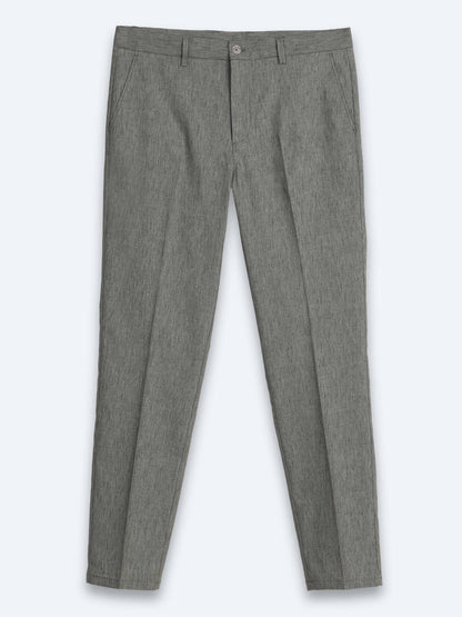 Khaki Relaxed Fit Casual Hosen aus Leinen