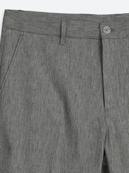 Khaki Relaxed Fit Casual Hosen aus Leinen