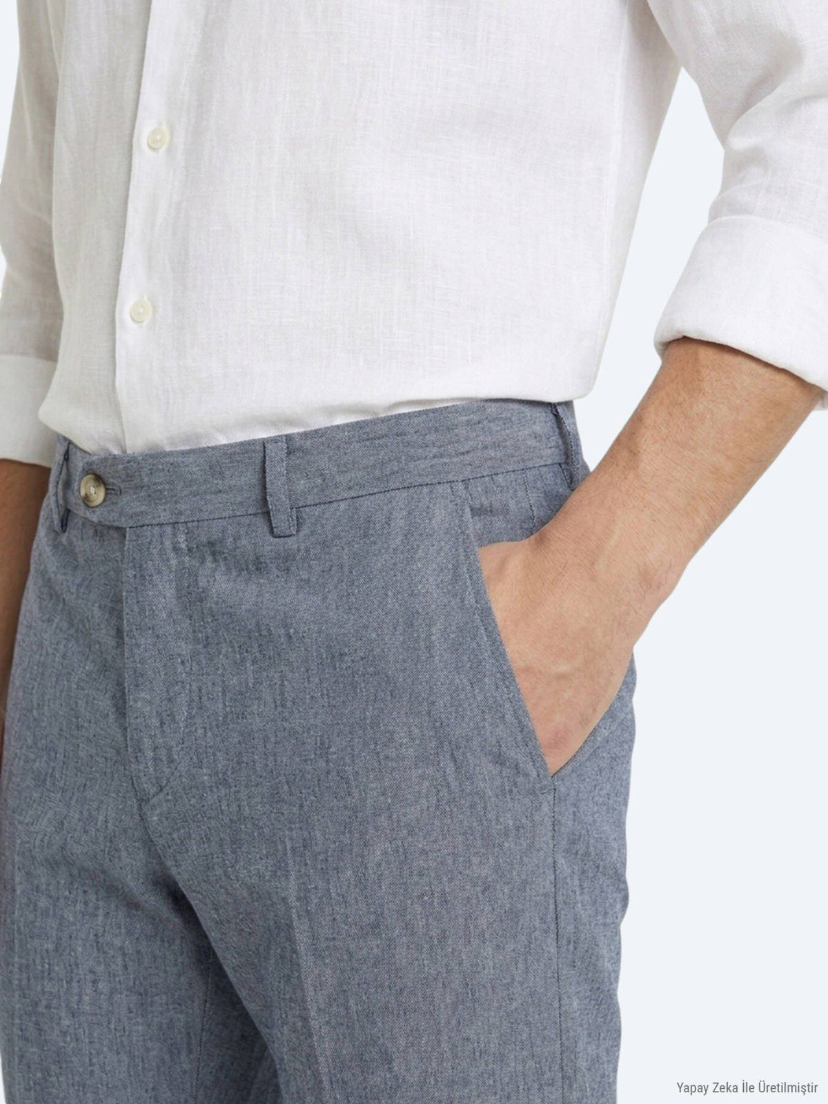 Blaue Velours Relaxed Fit Freizeithose