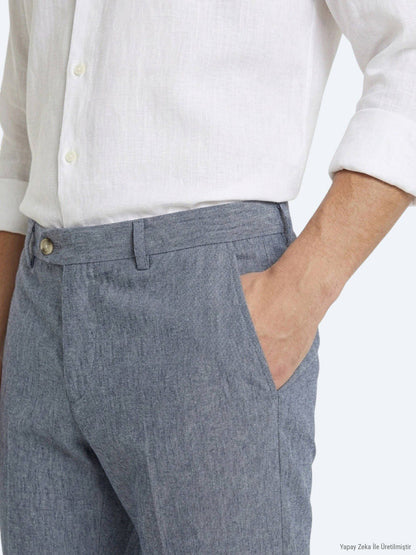 Blaue Velours Relaxed Fit Freizeithose