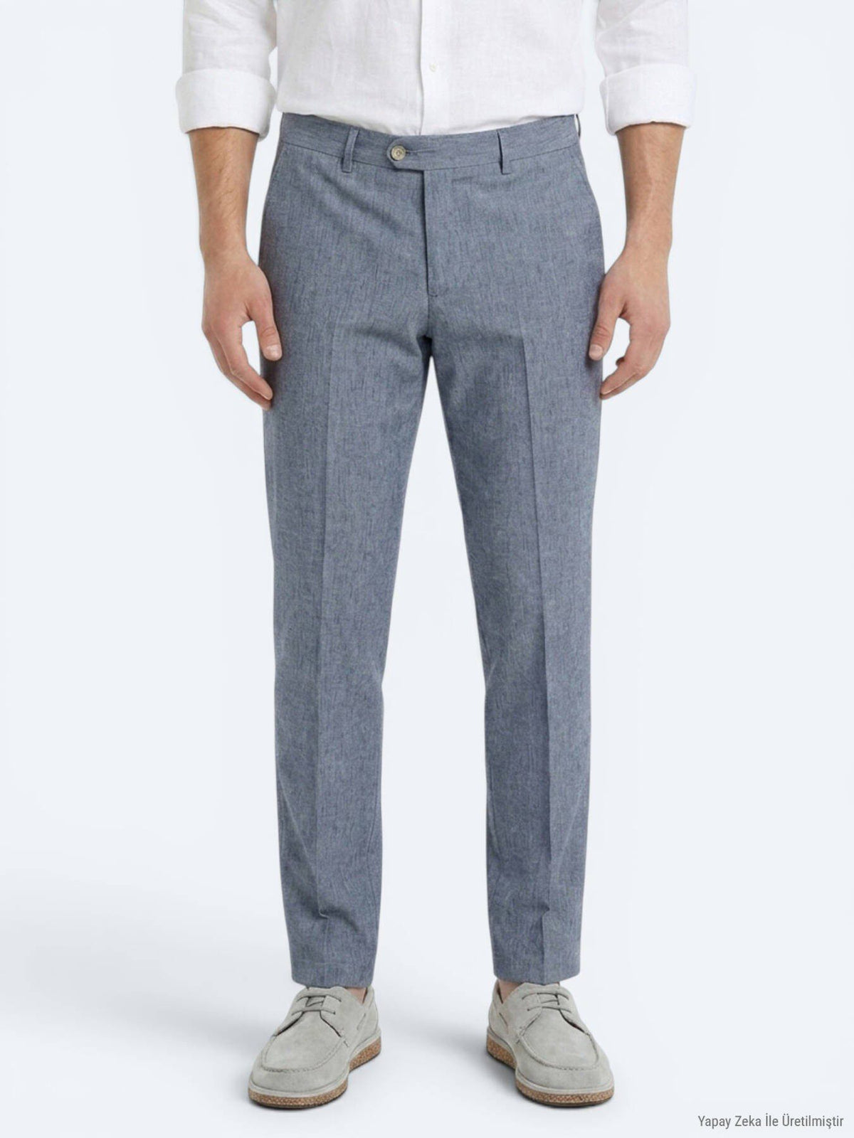 Blaue Velours Relaxed Fit Freizeithose