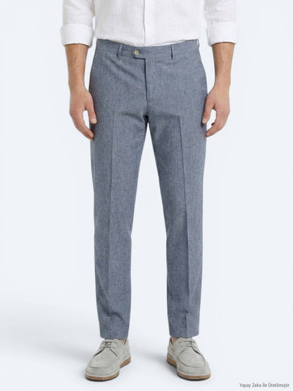 Blaue Velours Relaxed Fit Freizeithose