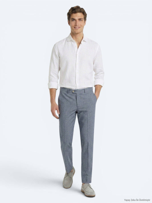Blaue Velours Relaxed Fit Freizeithose