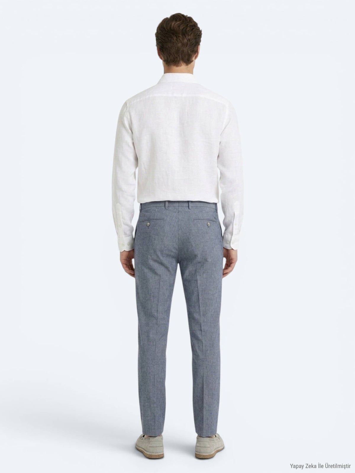 Blaue Velours Relaxed Fit Freizeithose