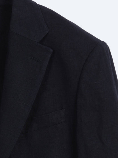 Marineblauer Komfort Fit 100% Leinenanzug