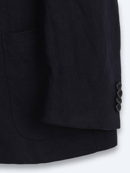 Marineblauer Komfort Fit 100% Leinenanzug