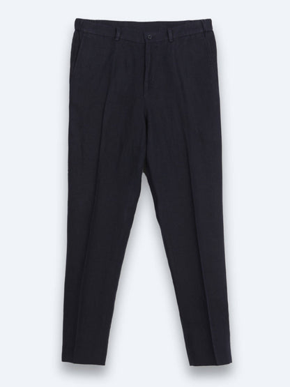 Marineblauer Komfort Fit 100% Leinenanzug
