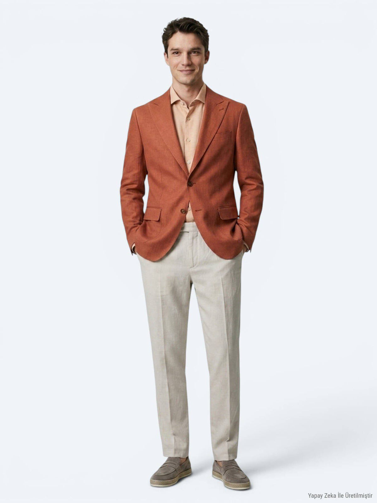 Rote Schlichte Moderne Leinenjacke
