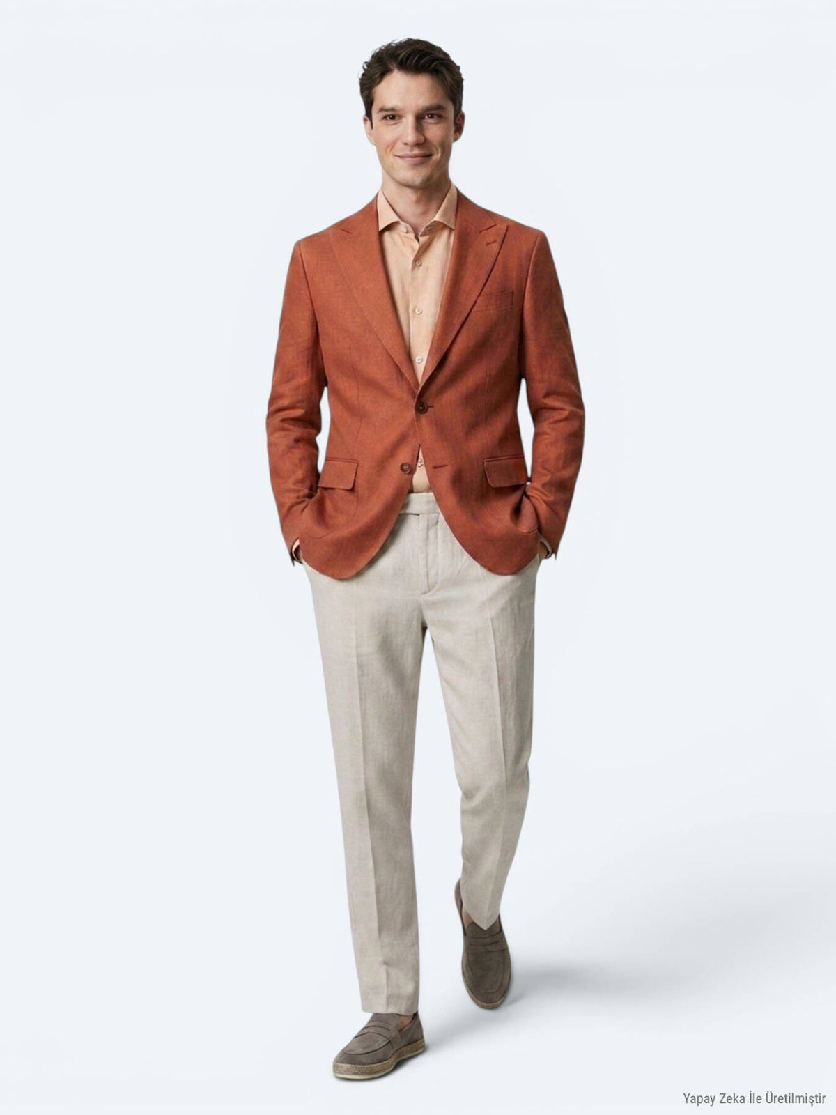 Rote Schlichte Moderne Leinenjacke
