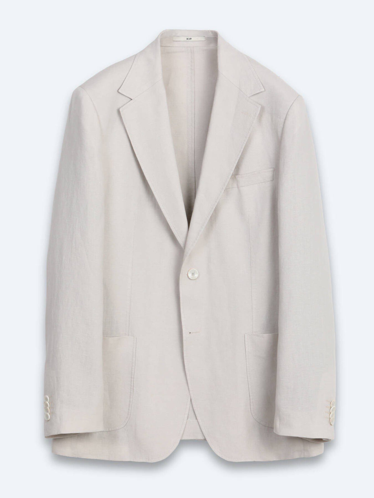 Stein Einfarbig Modern Fit Leinenjacke