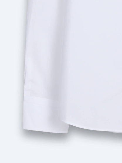 Weiß Gestreiftes Regular Fit Baumwollhemd