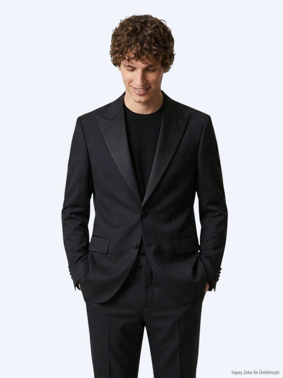 Schwarzer schlichter Slim Fit Tuxedo