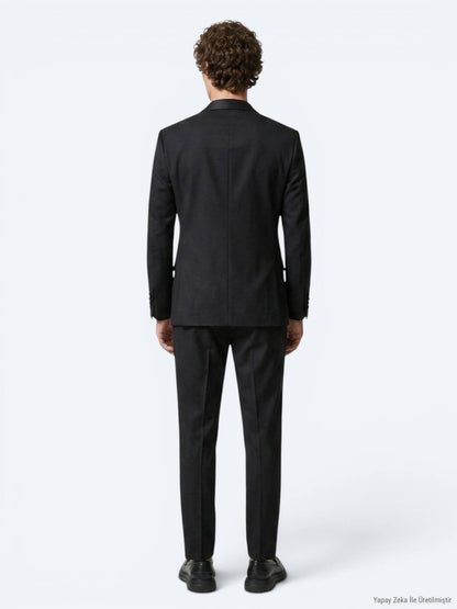 Schwarzer schlichter Slim Fit Tuxedo