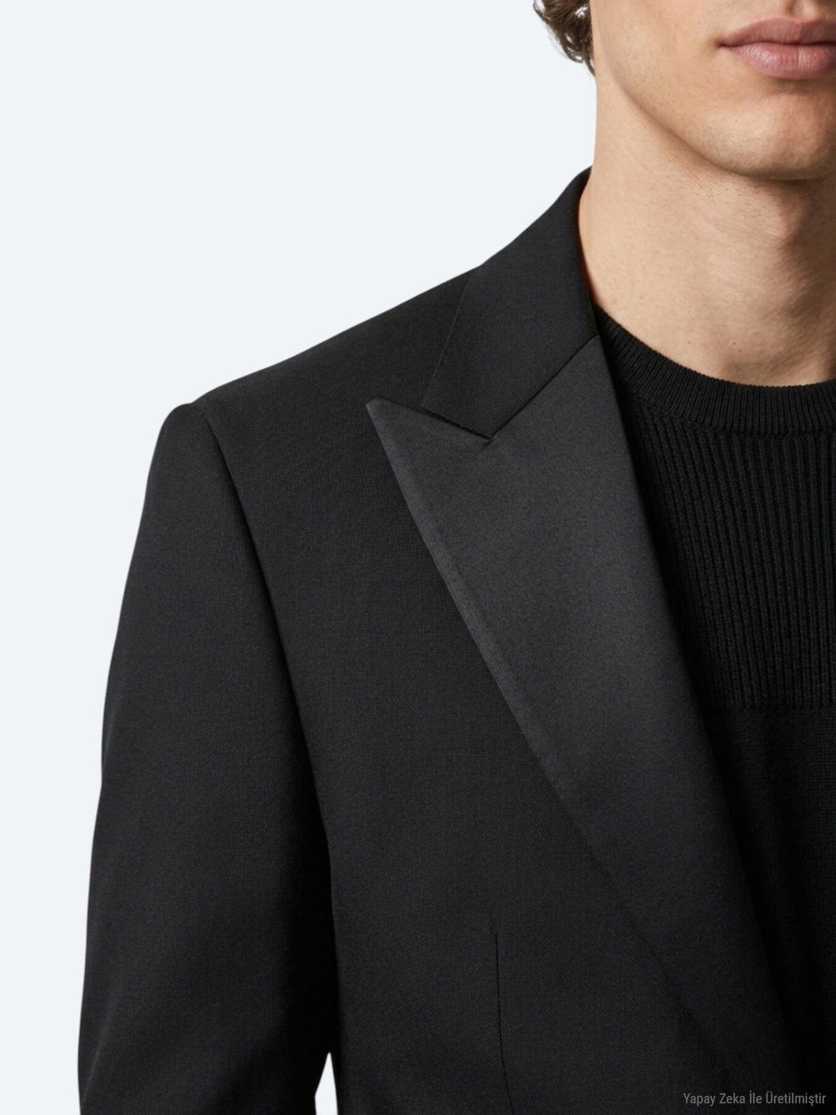 Schwarzer schlichter Slim Fit Tuxedo
