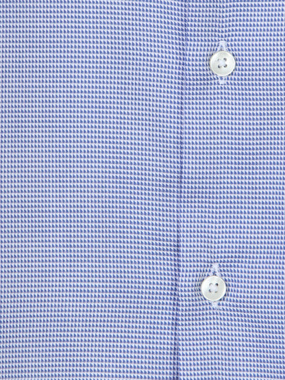 Blaues Micro Regular Fit Casual Hemd 100% Baumwolle
