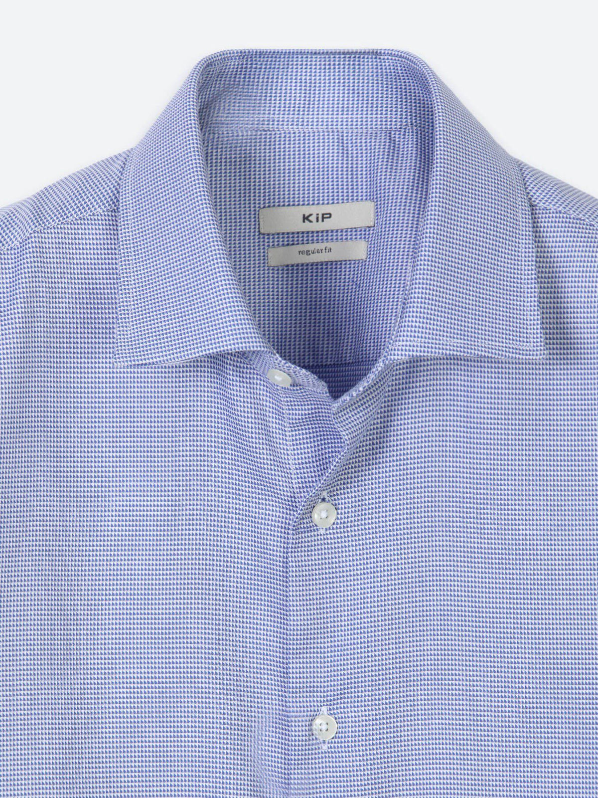 Blaues Micro Regular Fit Casual Hemd 100% Baumwolle