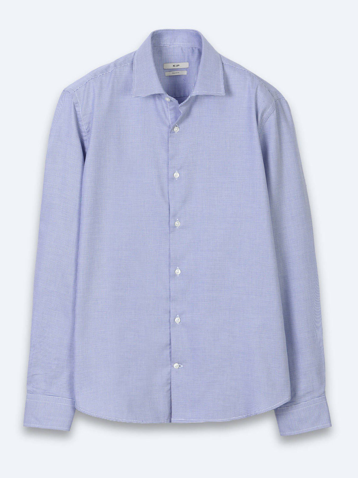 Blaues Micro Regular Fit Casual Hemd 100% Baumwolle