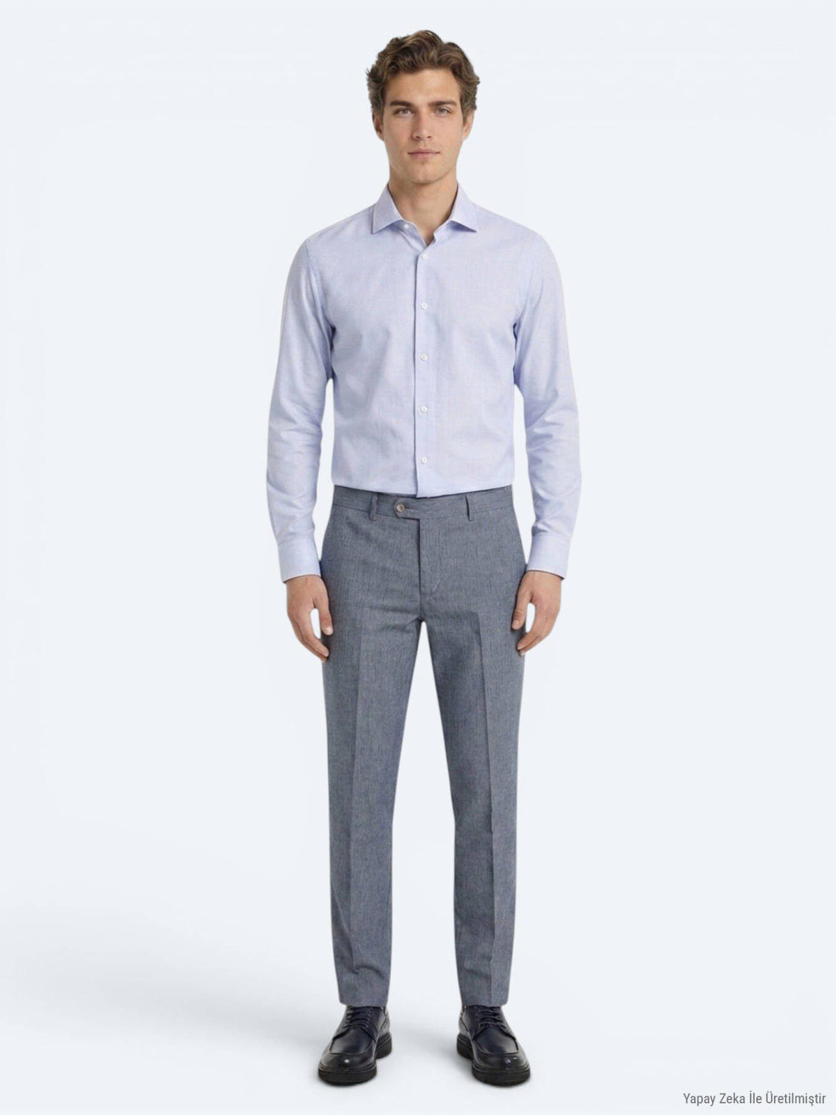Helles Blau Micro Regular Fit Hemd 100% Baumwolle