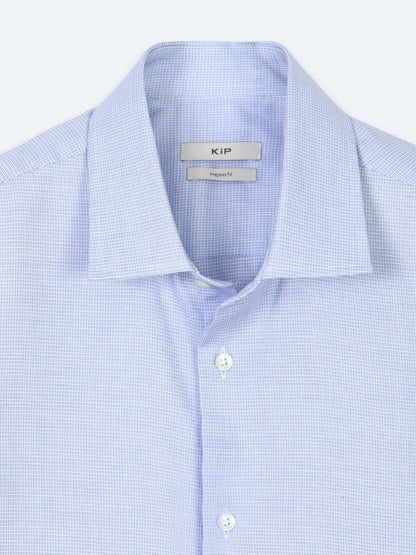 Helles Blau Micro Regular Fit Hemd 100% Baumwolle
