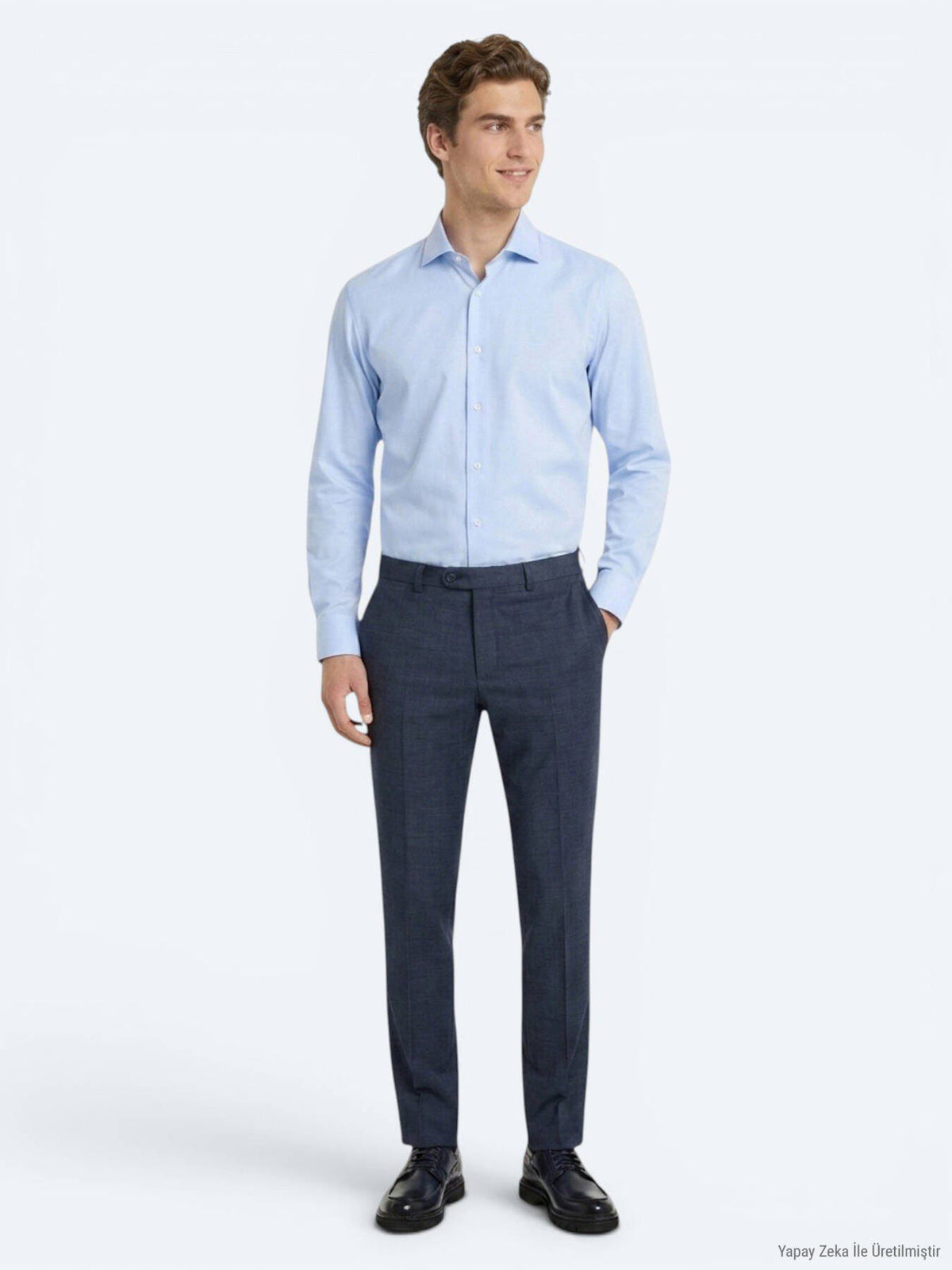 Helles Blaues Baumwollhemd Regular Fit
