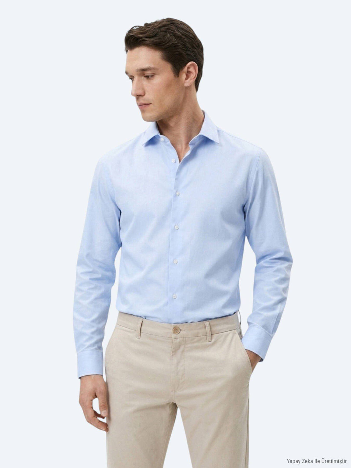 Helles Blau Gestreiftes Casual Hemd