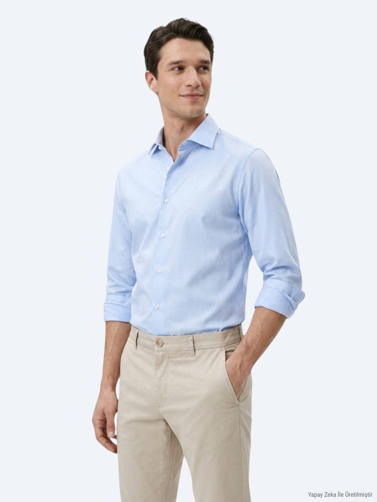 Helles Blau Gestreiftes Casual Hemd