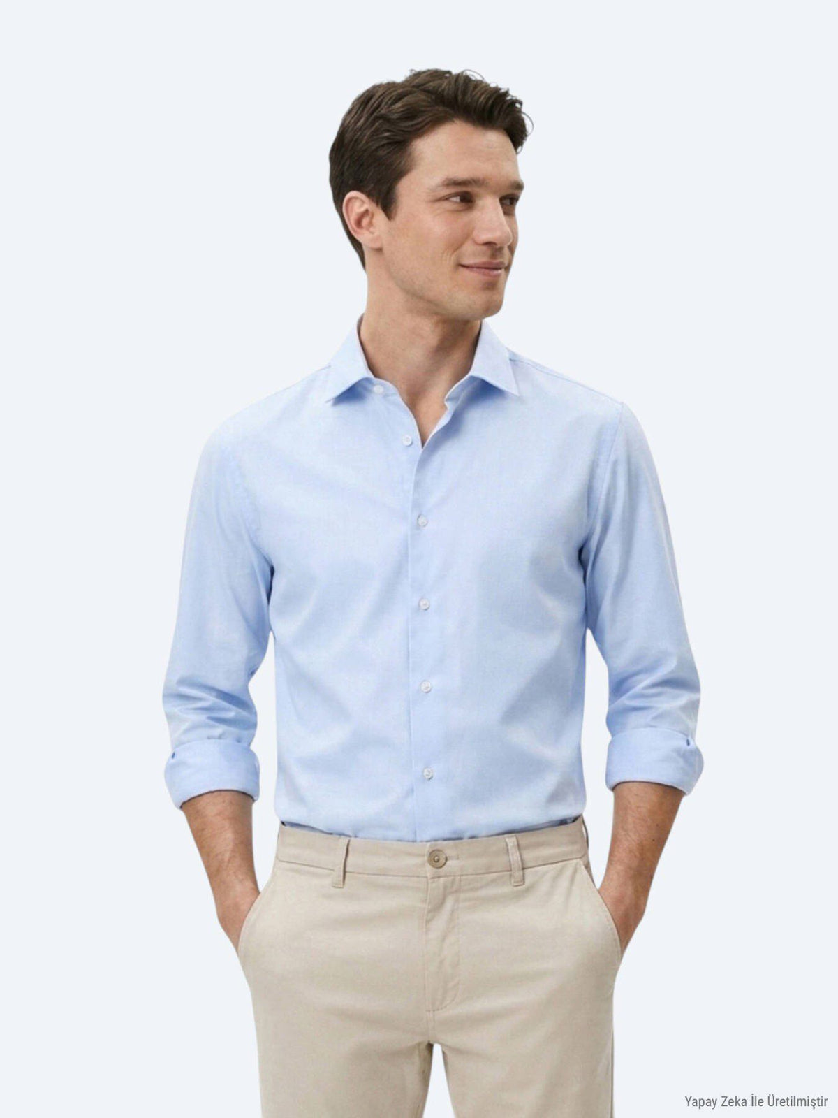 Helles Blau Gestreiftes Casual Hemd