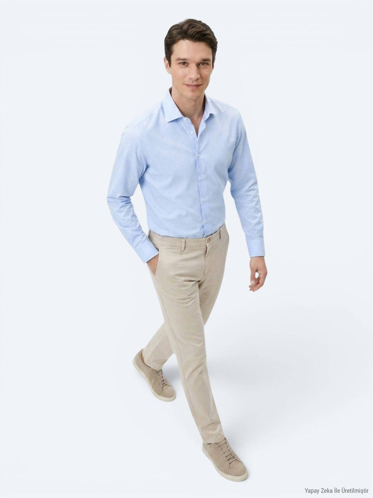 Helles Blau Gestreiftes Casual Hemd