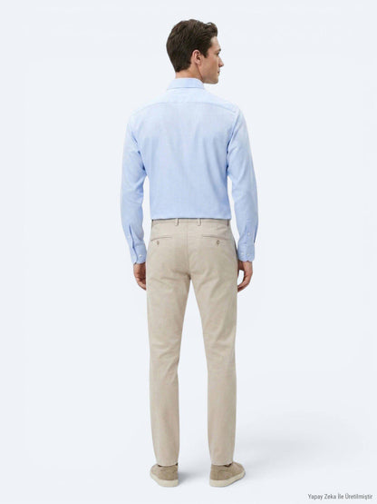 Helles Blau Gestreiftes Casual Hemd