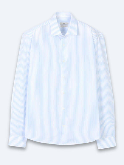 Hellblau Gestreiftes Regular Fit Casual Hemd